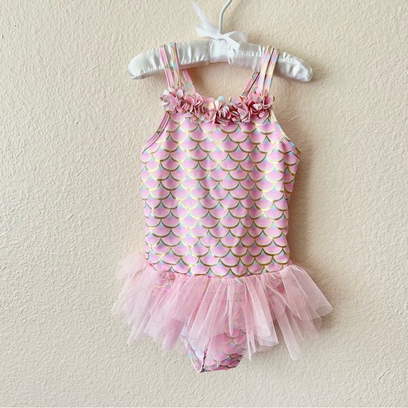 Kate Mack Mermaid Scale Tutu One-Piece Swimsuit, size 4 - Picture 2 of 7